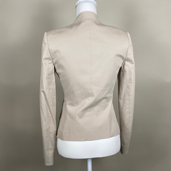 Theory Open Front Tan Blazer in Stretch Cotton - Picture 2 of 7